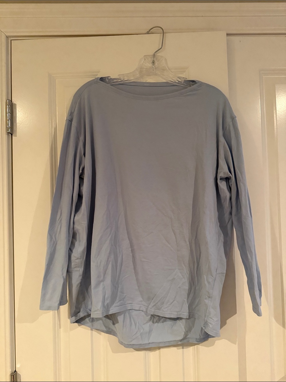 Light Blue Long Sleeve back in action Tee